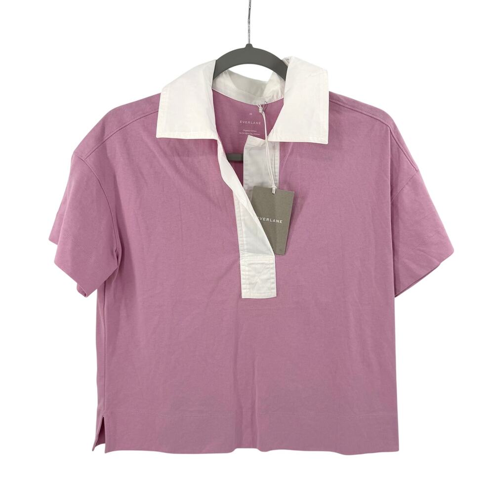 Everlane 100% Organic Cotton Rugby Polo in mauve Size XS
